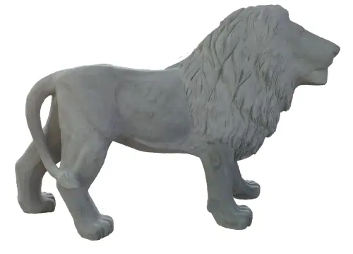 Product image of the product “Standing royal Lion made from riverstone. About 100cm height. ”